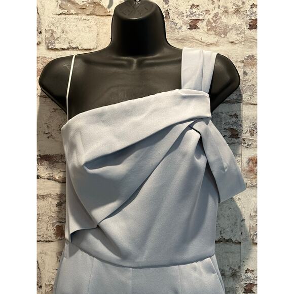 REISS Mandi Silver Lake One Shoulder wedding guest semi formal Jumpsuit size 4 - Picture 5 of 13